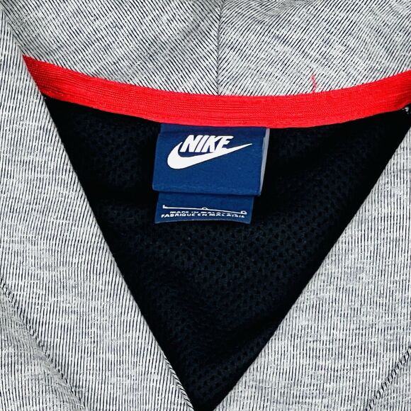 Nike AV-15 Jersey Mens L Gray Full Zip V-Neck Fleece Baseball Style Y2K Sporty - Picture 11 of 15